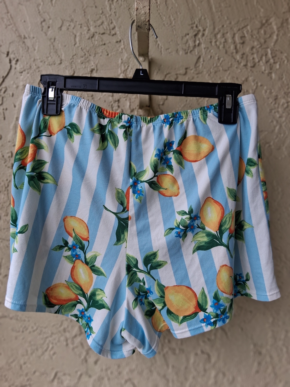 Women’s Lemon Stripe Pajama Shorts - Blue & Yellow